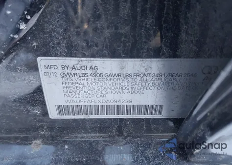 2013 Audi A4 2.0T Premium from USA, damaged, VIN WAUFFAFLXDA094238